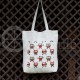 Printed semi-linen shopping bag "Owls orange"